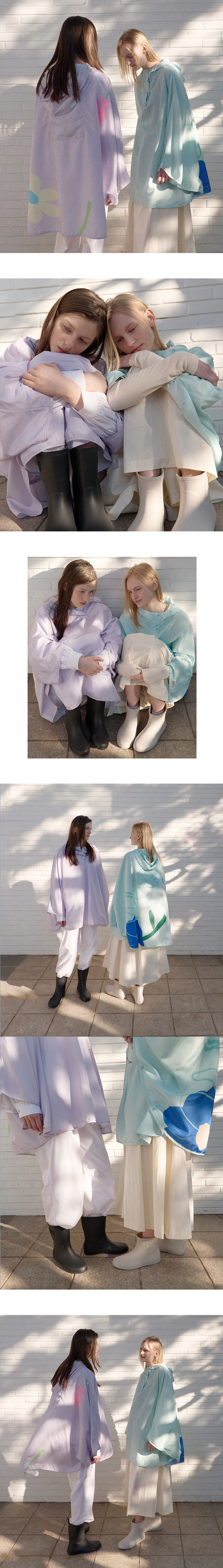FLOWER RAIN PONCHO - 2 COLORS LAVENDER